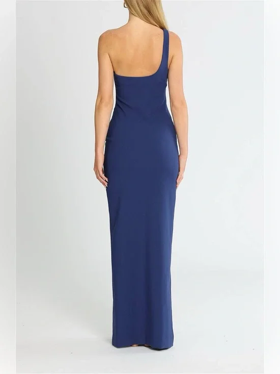 Likely - Dark Blue Camden One Shoulder Gown